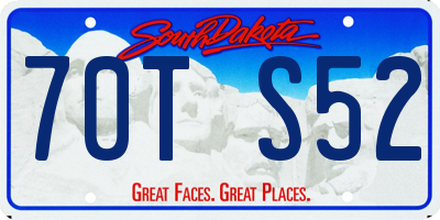 SD license plate 70TS52