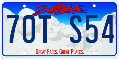 SD license plate 70TS54