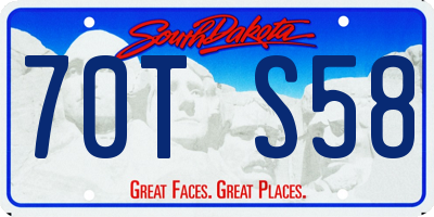 SD license plate 70TS58