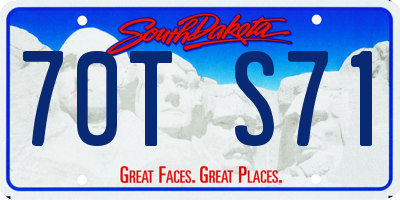 SD license plate 70TS71