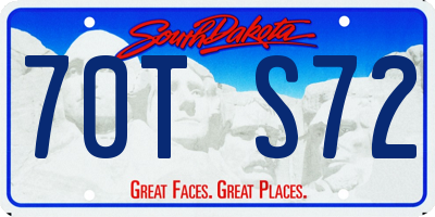SD license plate 70TS72