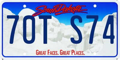 SD license plate 70TS74