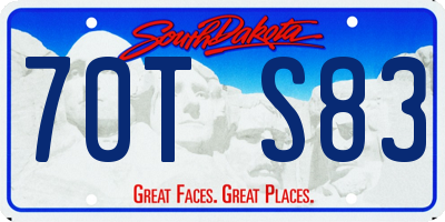 SD license plate 70TS83