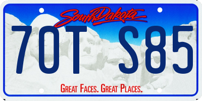 SD license plate 70TS85