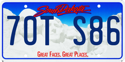 SD license plate 70TS86