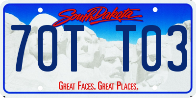 SD license plate 70TT03