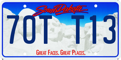 SD license plate 70TT13