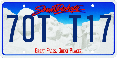 SD license plate 70TT17