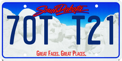 SD license plate 70TT21