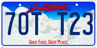 SD license plate 70TT23