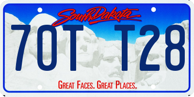 SD license plate 70TT28