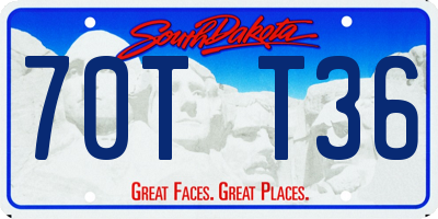SD license plate 70TT36