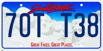 SD license plate 70TT38