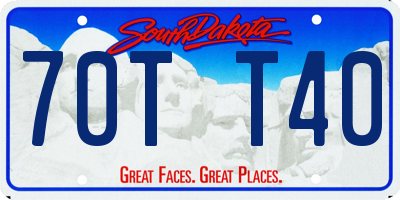 SD license plate 70TT40