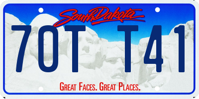 SD license plate 70TT41