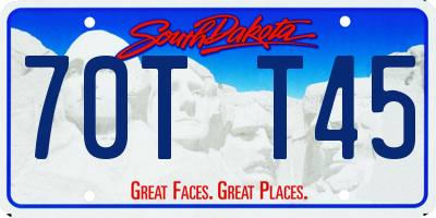 SD license plate 70TT45