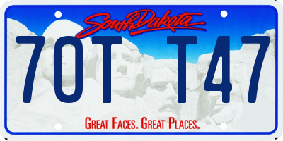 SD license plate 70TT47