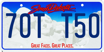 SD license plate 70TT50