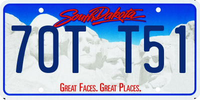 SD license plate 70TT51