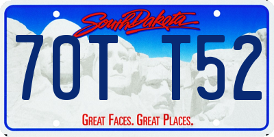 SD license plate 70TT52