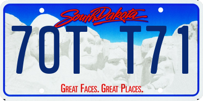 SD license plate 70TT71