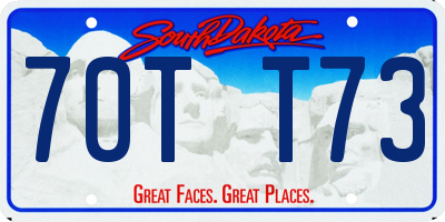 SD license plate 70TT73