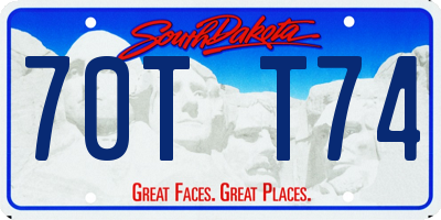 SD license plate 70TT74