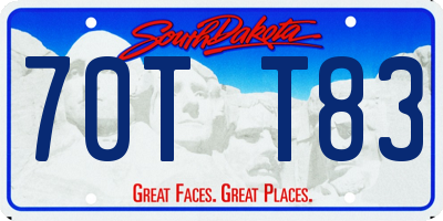 SD license plate 70TT83