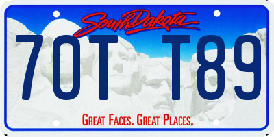 SD license plate 70TT89