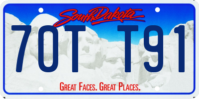 SD license plate 70TT91