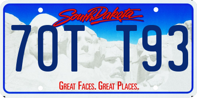 SD license plate 70TT93