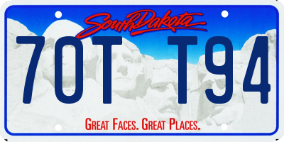 SD license plate 70TT94