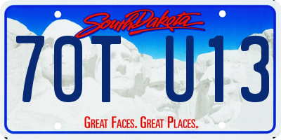 SD license plate 70TU13