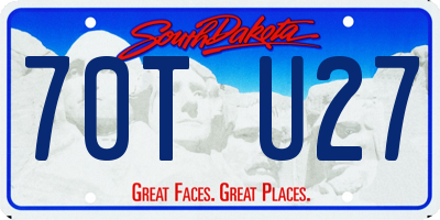 SD license plate 70TU27