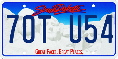SD license plate 70TU54