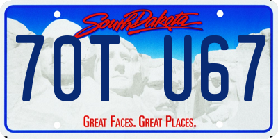 SD license plate 70TU67