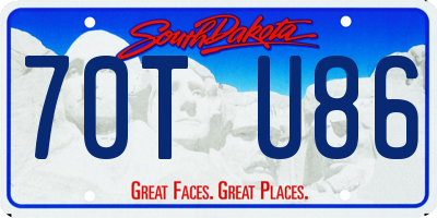 SD license plate 70TU86