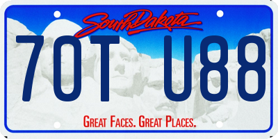 SD license plate 70TU88