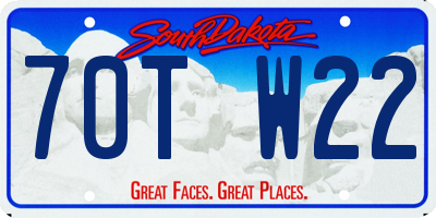 SD license plate 70TW22
