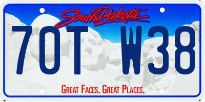 SD license plate 70TW38