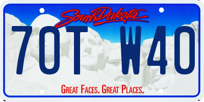 SD license plate 70TW40