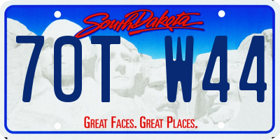 SD license plate 70TW44