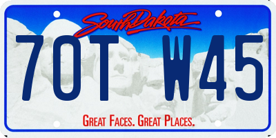 SD license plate 70TW45