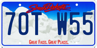SD license plate 70TW55