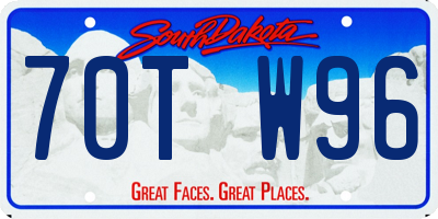 SD license plate 70TW96