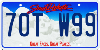 SD license plate 70TW99
