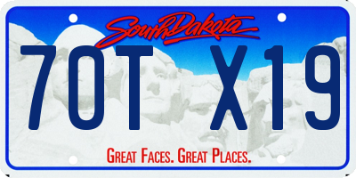 SD license plate 70TX19