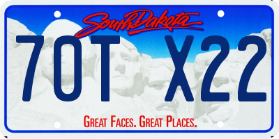 SD license plate 70TX22