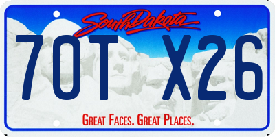 SD license plate 70TX26