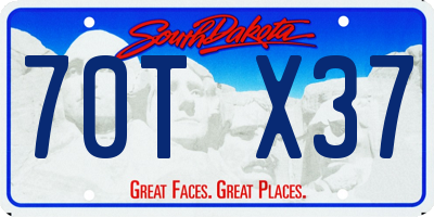 SD license plate 70TX37